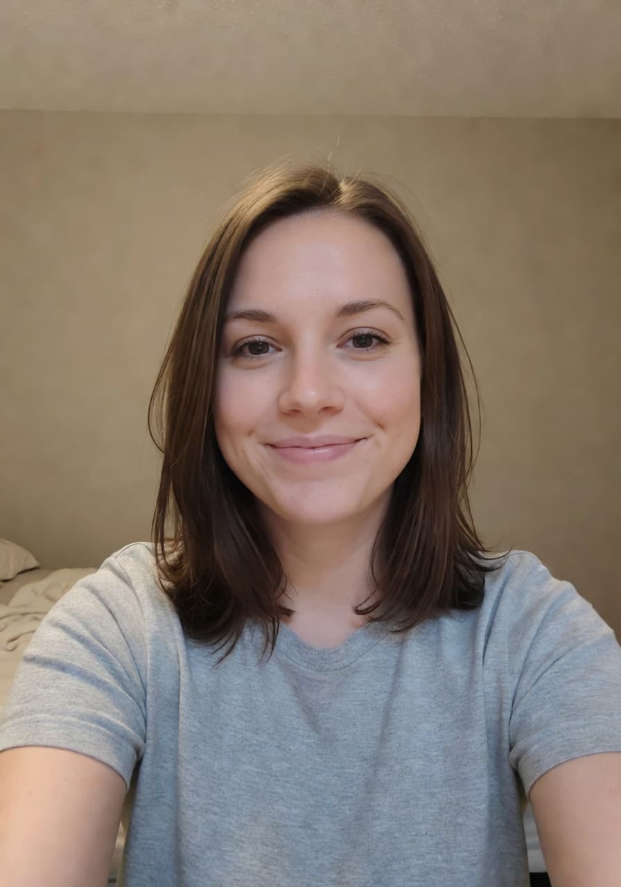 Casual smartphone selfie before SelfAI – AI Headshot Generator